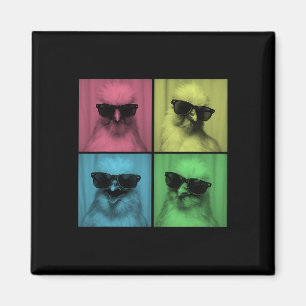 Silkie Chicken Funny Pop Art Farm Animal Lover Pho Magnet