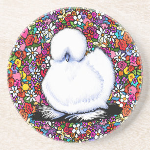 Silkie Chicken Joyful Garden Coaster