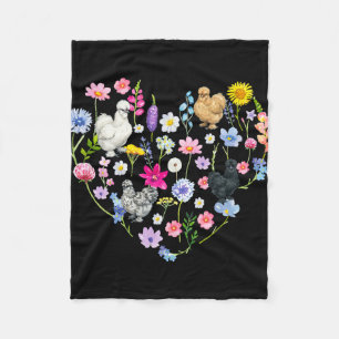 Silkie Chicken Lover Flowers Silkie Owner Silkie C Fleece Blanket