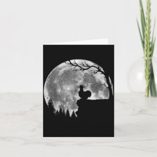 Silkie Chicken Moon Silhouette Funny Lazy Hallowee Card
