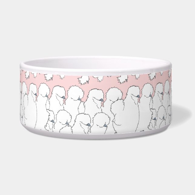 Silkie Chickens Pet Bowl (Front)