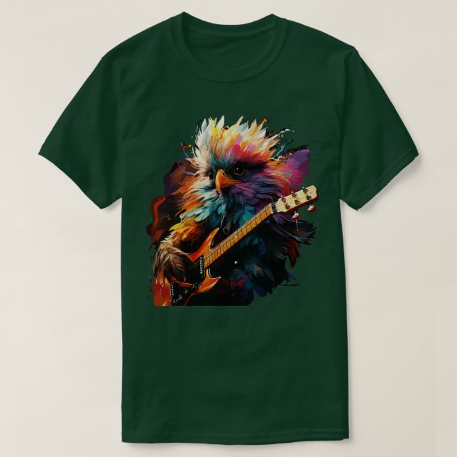 Silkie Playing Guitar T-Shirt (Design Front)