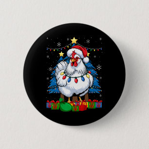 Silkie Silky Chicken Funny Christmas Graphic _1  6 Cm Round Badge