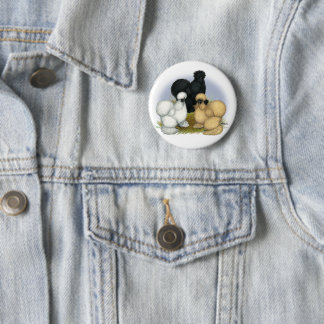 Silkie Trio 6 Cm Round Badge
