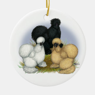 Silkie Trio Ceramic Tree Decoration