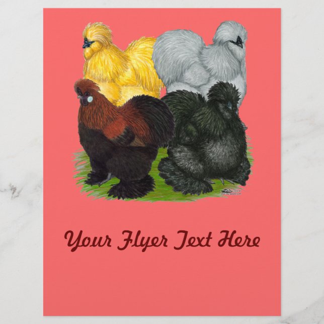Silkies:  Assorted Roosters Flyer (Front)