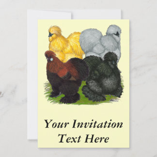Silkies: Assorted Roosters Invitation