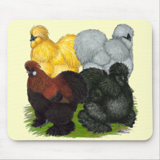 Silkies: Assorted Roosters Mouse Pad