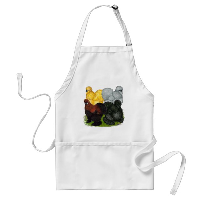Silkies:  Assorted Roosters Standard Apron (Front)