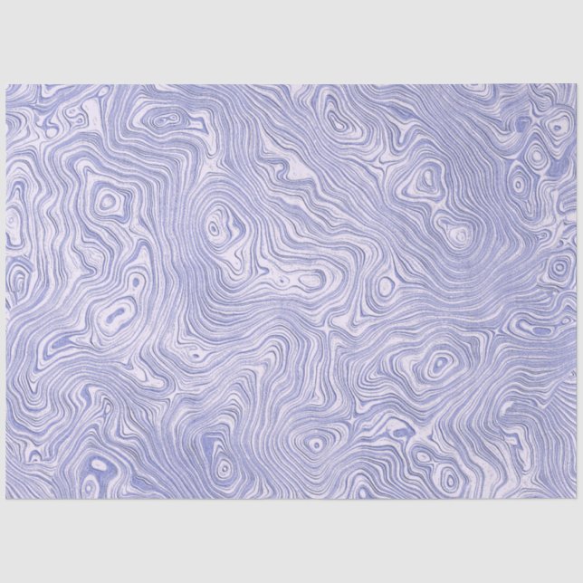 Silky Blue Moire Pattern Tissue Paper (Front)