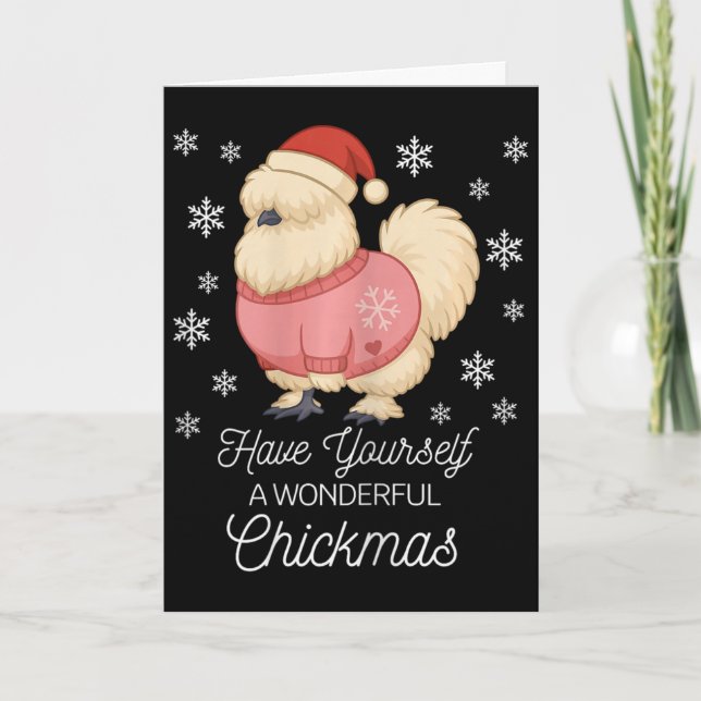 Silky Chicken- Cute Ntam Christmas  Card (Front)
