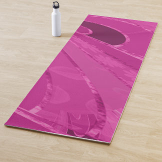 Silky curved lines abstract in pink* yoga mat