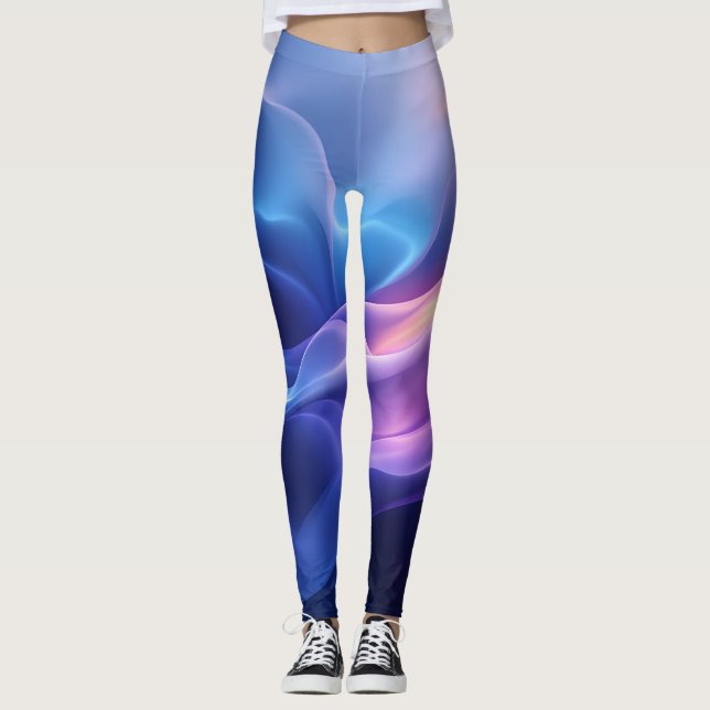 Silky Dream Waves – Abstract Flow Leggings (Front)
