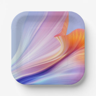 Silky Furl of Floral Bliss Lavender  Paper Plate