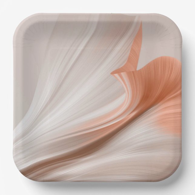 Silky Furl Touch of Peach Paper Plate (Front)