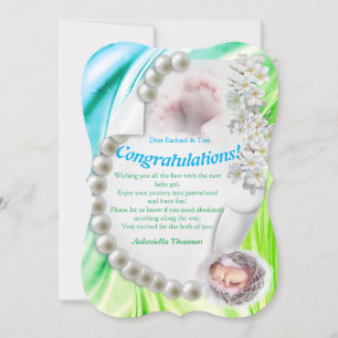 Silky Ivory Pearl Baby Congrats card