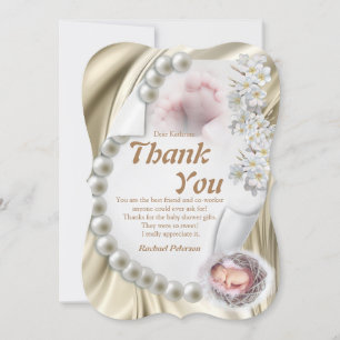 Silky Ivory Pearl Baby Than You card