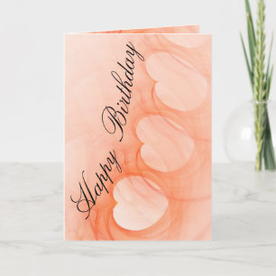 Silky Orange Abstract Heart Artwork Custom Card