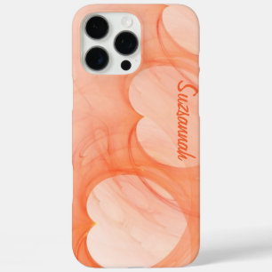 Silky Orange Heart Line Abstract Art Template iPhone 16 Pro Max Case