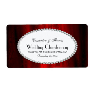 Silky Red Pearl H Wine Bottle Label