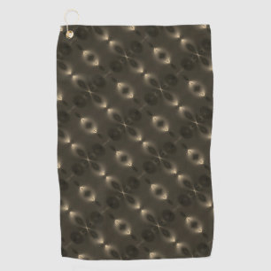 Silky repetition of oval 'infinite symbol', sepia golf towel