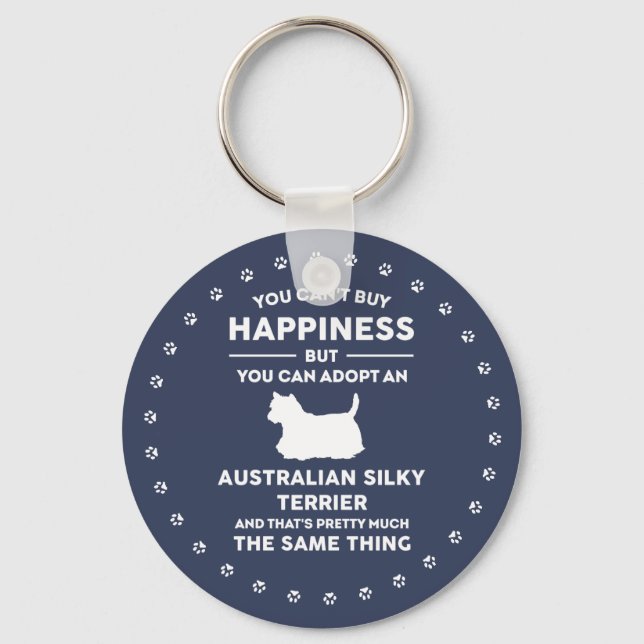 Silky Terrier Adoption Happiness Key Ring (Front)