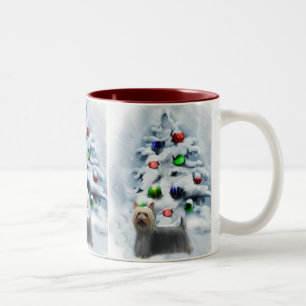 Silky Terrier Christmas Gifts Two-Tone Coffee Mug