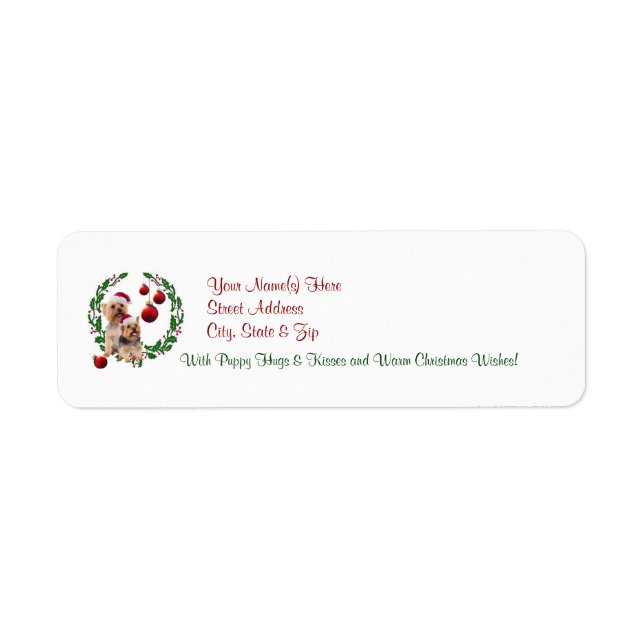 Silky Terrier Christmas  Return Address Labels (Front)