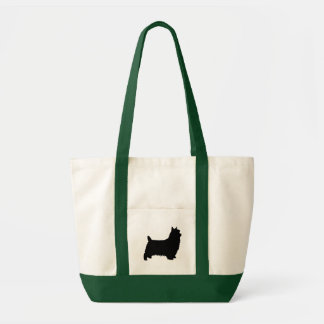 Silky Terrier Dog Breed Silhouette Tote Bag
