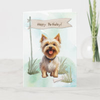 Silky Terrier Dog Breed Under Birthday Sign