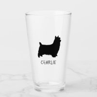 Silky Terrier Dog Silhouette Personalised Drinking