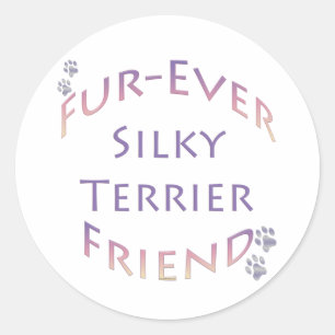 Silky Terrier Furever Friend Classic Round Sticker