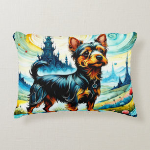Silky Terrier In The Garden of Earthly Delights 4 Decorative Cushion