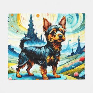 Silky Terrier In The Garden of Earthly Delights 4 Fleece Blanket