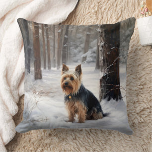 Silky Terrier Let It Snow Christmas Cushion