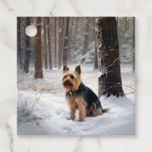 Silky Terrier Let It Snow Christmas Favour Tags