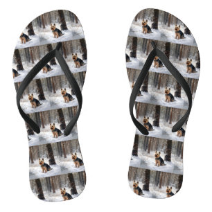 Silky Terrier Let It Snow Christmas  Jandals