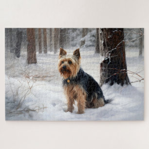 Silky Terrier Let It Snow Christmas Jigsaw Puzzle