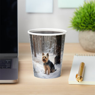 Silky Terrier Let It Snow Christmas Paper Cups