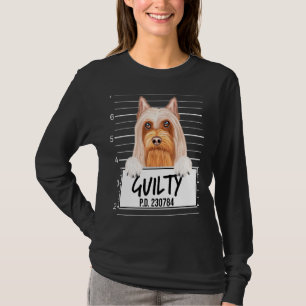 Silky Terrier Mugshot Guilty Dog T-Shirt