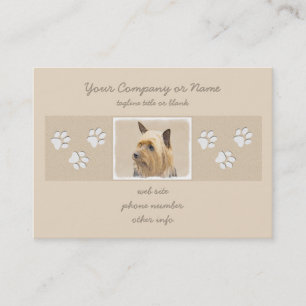 Silky Terrier Painting - Cute Original Dog Art Business Card