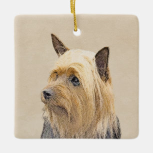 Silky Terrier Painting - Cute Original Dog Art Ceramic Ornament