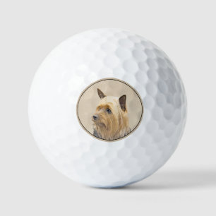 Silky Terrier Painting - Cute Original Dog Art Golf Balls