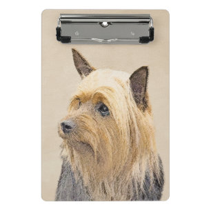 Silky Terrier Painting - Cute Original Dog Art Mini Clipboard