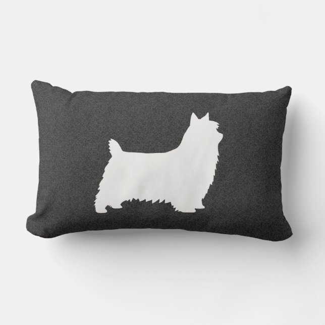Silky Terrier Silhouette Lumbar Cushion (Front)