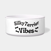 Silky Terrier Vibes Ceramic Dog Bowl 