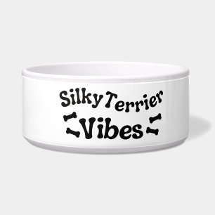 Silky Terrier Vibes Ceramic Dog Bowl