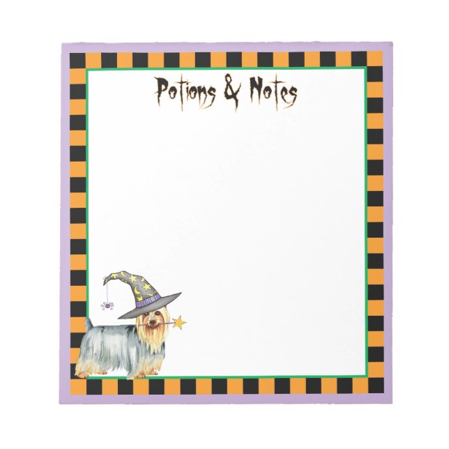 Silky Terrier Witch Notepad (Front)