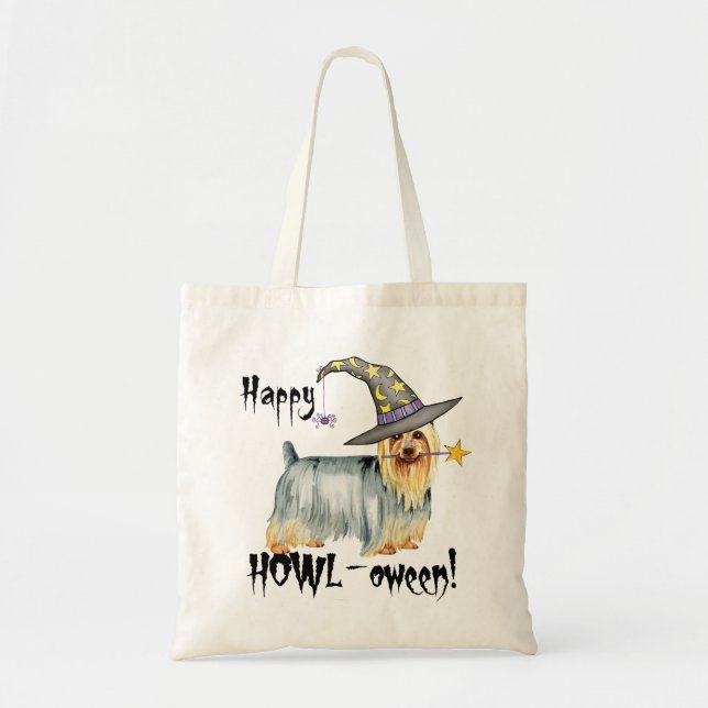 Silky Terrier Witch Tote Bag (Front)