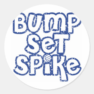 Silla Blue Volleyball Classic Round Sticker